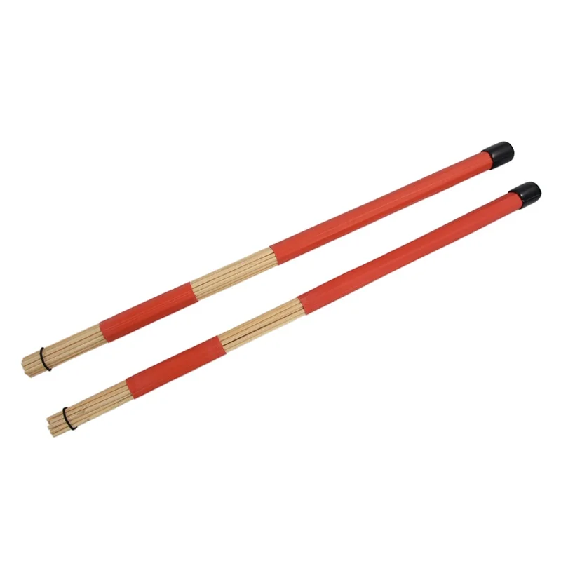 

1 пара 40 см Бамбуковые стержни барабанные кисти палочки для джазовой народной музыки (красный)