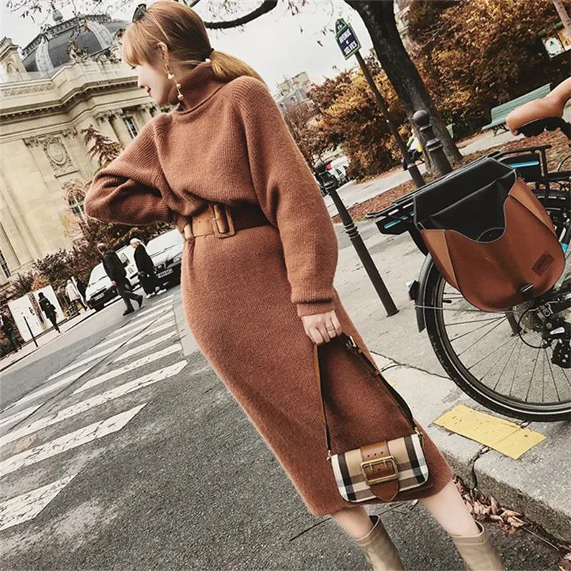 2020 Прямая поставка Зимний женский свитер теплое платье Женский пуловер