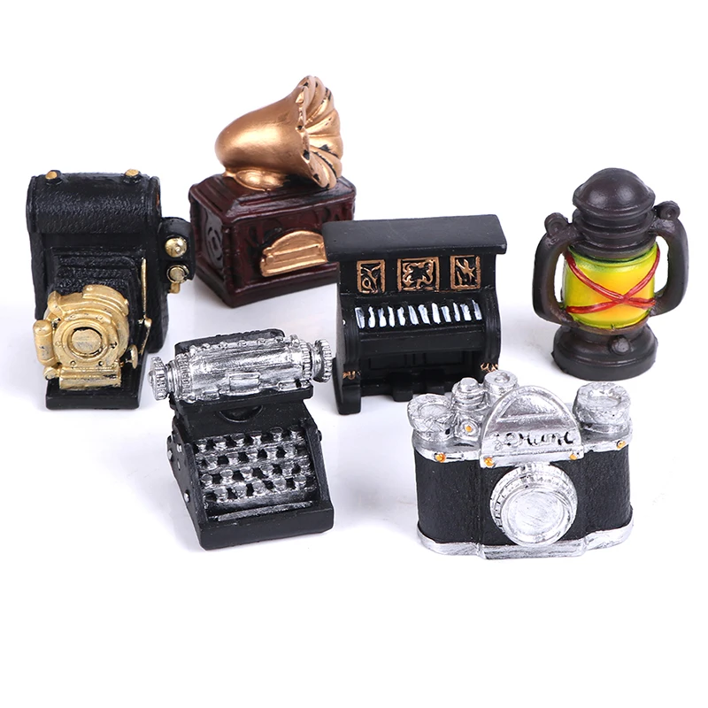

DIY Toy Oil Lamp Camera Piano for Doll House Decor Dollhouse Miniature Retro Simulation Furniture Model Toys