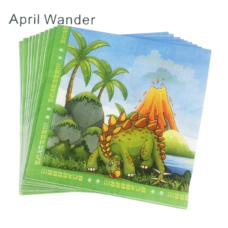 20 шт./лот новый стиль милая бумага с динозаврами салфетки динозавром Юрского