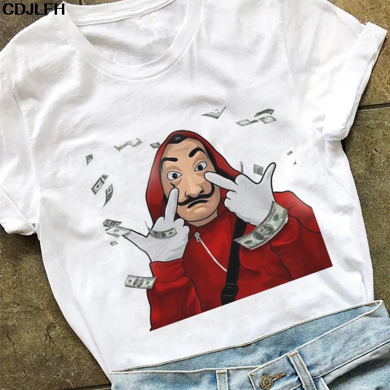Money Heist The House Of paper, женская футболка, женская футболка с принтом BELLA CIAO, модная повседневная Летняя женская футболка