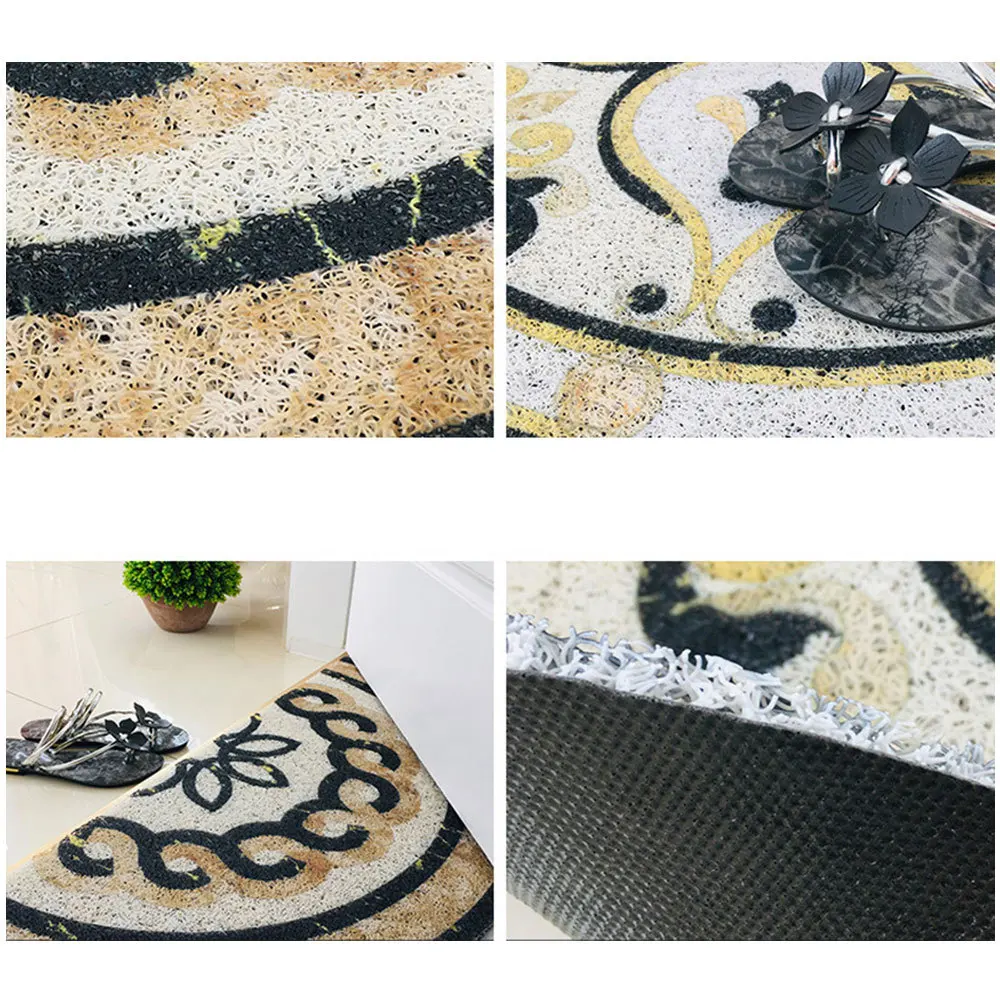 Мраморный узор полукруглый уличный коврик черный Впитывающий Коврик