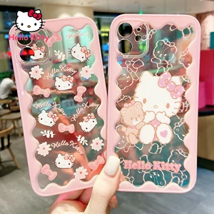 Hello Kitty new laser phone case for iPhone13 13Pro 13Promax 12 12Pro Max 11 Pro X XS MAX XR 7 8 Plus cartoon protective cover