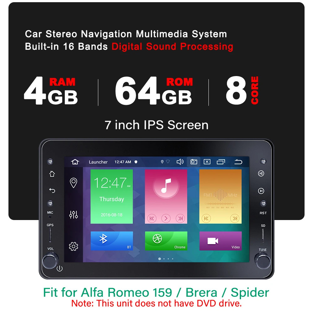 Автомобильный мультимедийный DVD проигрыватель на Android для Alfa Romeo Spider Brera 159 Sportwagon