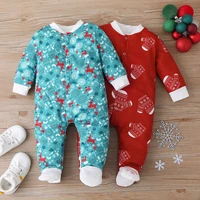 new baby girl clothes christmas clothes elk christmas print single breasted long sleeve baby romper winter baby jumpsuit 3 18m