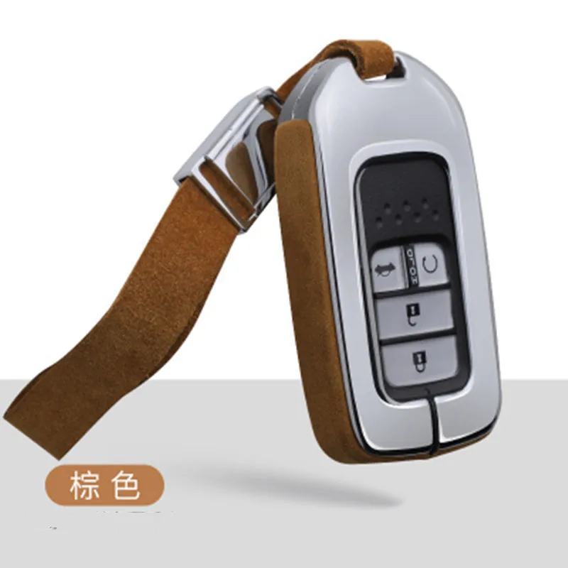 Цинковый сплав кожаный чехол для автомобиля дистанционного ключа Honda Civic Accord Pilot