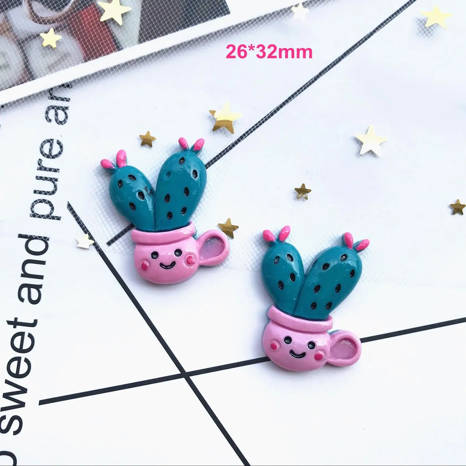 10 шт. каваи кактус плоская задняя часть выпуклая круг детский головной убор