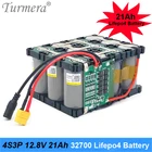 Аккумулятор Turmera 4S3P, 12,8 В, 21 Ач, 32700, Lifepo4, 4S, 40 А, а, сбалансированный BMS для электрической лодки и источника бесперебойного питания 12 В