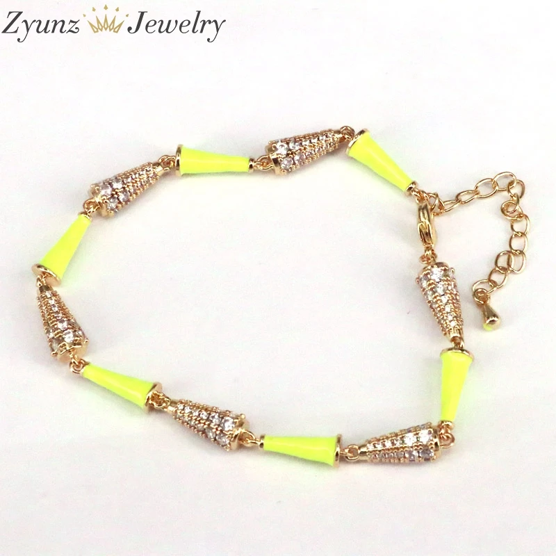 

3PCS, Gold Link Chain Bracelet | Enameled Bracelet | Handmade Jewelry | Stackable Bracelet | Gift For Her