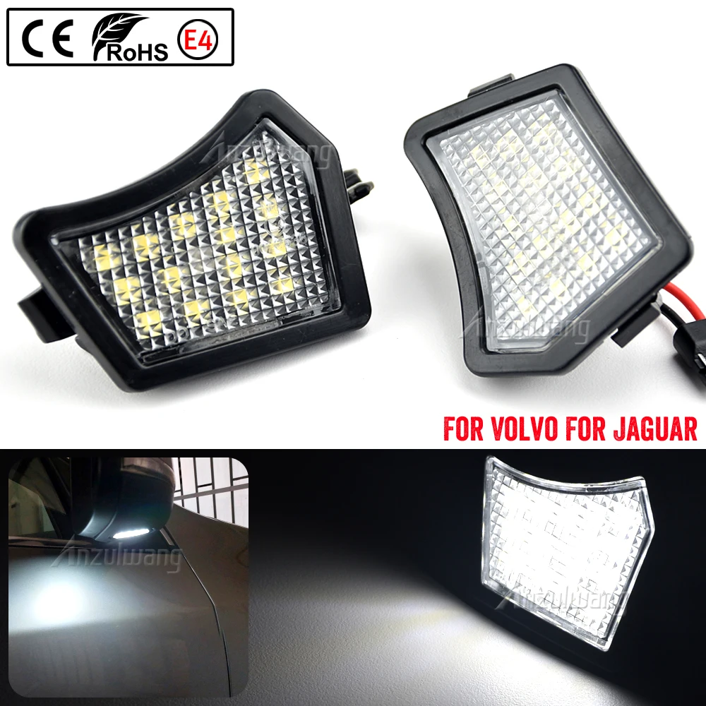 

2Pcs LED Front Under Mirror Lamp Puddle Light For Volvo XC70 XC90 S40 S60 S80 V50 V70 C30 C70 Jaguar XJ X350 X351 XF X250