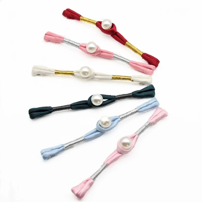 5Pairs Handmade Beaded Tang Suit Cheongsam Chinese Knot Buttons One Word Strip Pearl Cloth Buckle DIY Sewing Accessories | Дом и сад