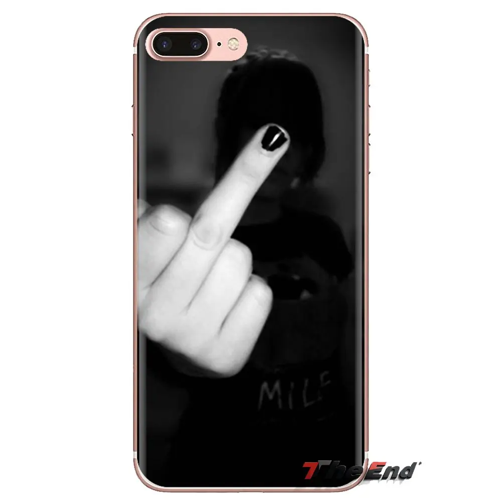 For Samsung Galaxy A3 A5 A7 A9 A8 Star A6 Plus 2018 2015 2016 2017 Transparent Soft Cases Covers funny middle fingers |