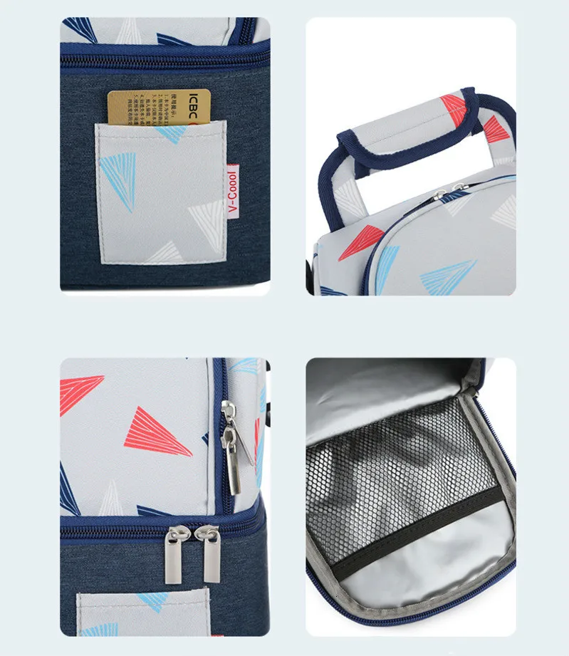 Baby Breast Milk Cooler Feeding Bottle Backpack Breast Pump Storage Double Layer Bag Outdoor Insulation Preservation Mummy Bag
