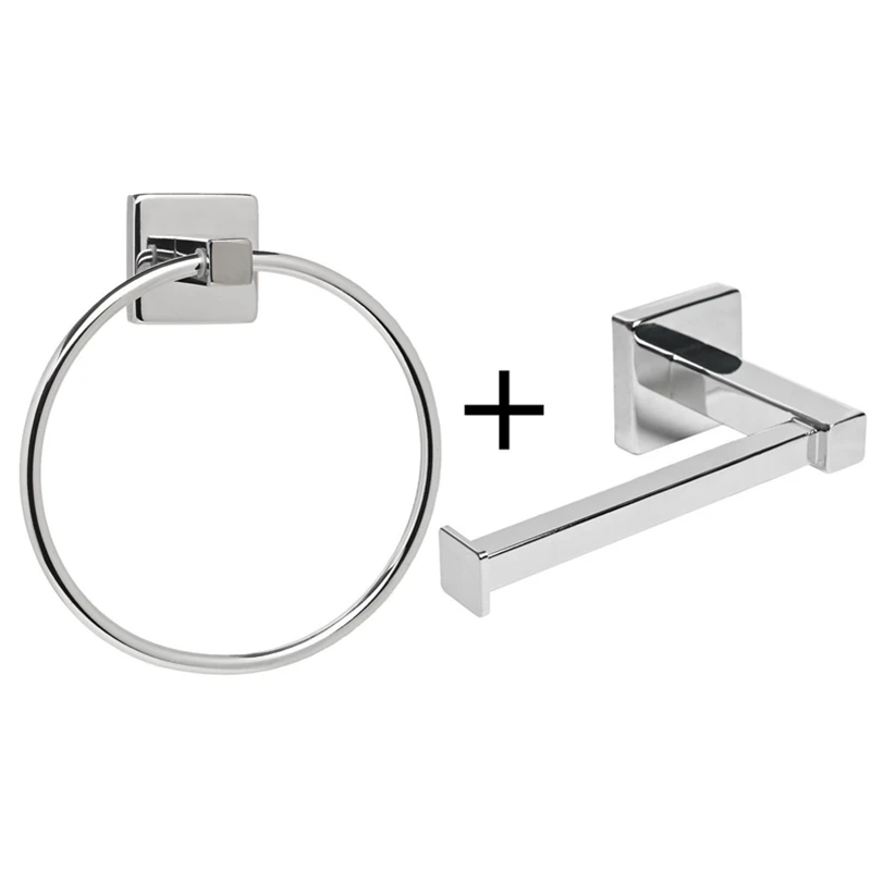 Квадратный держатель для туалетной рулона и набор колец полотенец из