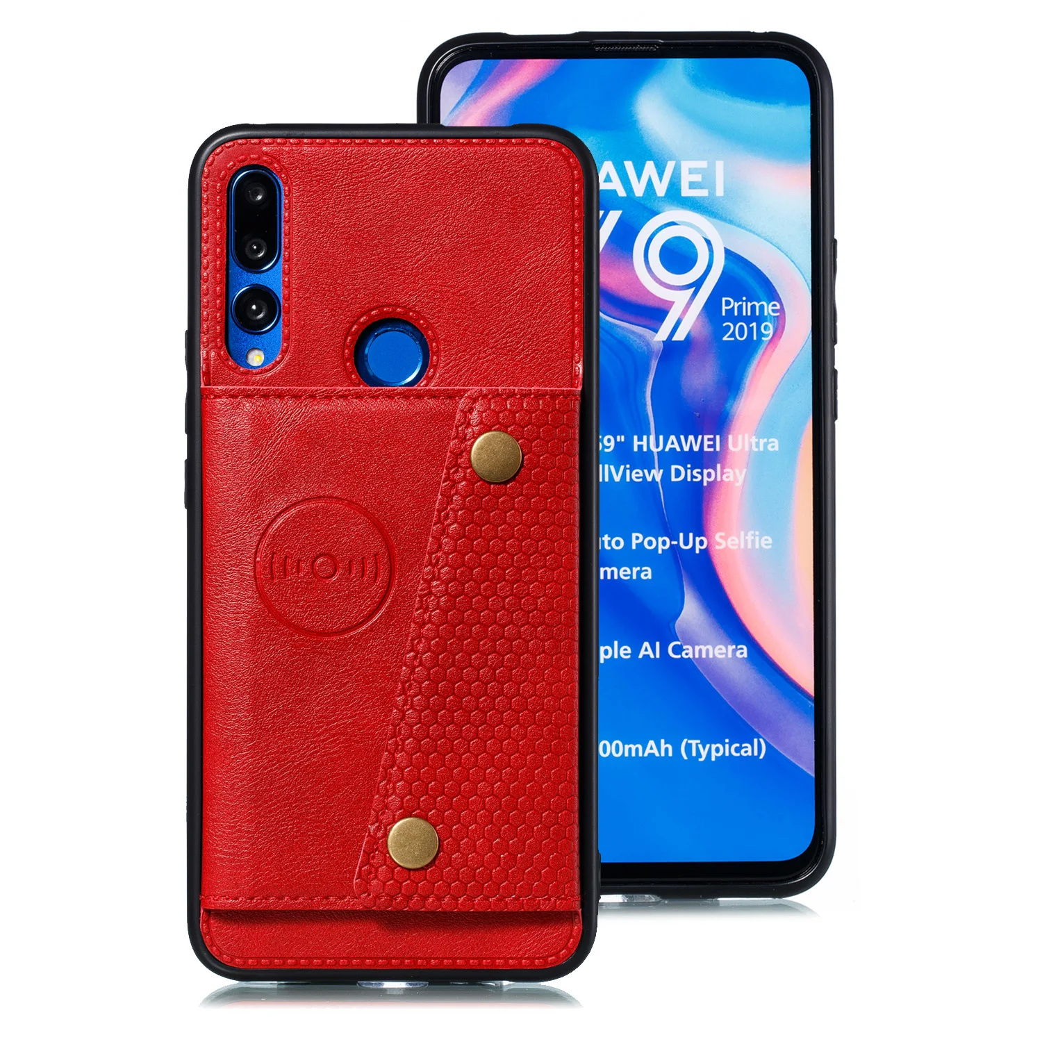 Красный Чехол-бумажник с отделением для карт для huawei Y9 Prime P Smart Z P20 Lite Honor 20 Nova 5 5i 4e Mate20 P30 Pro кожаный чехол с подставкой - Цвет: Красный