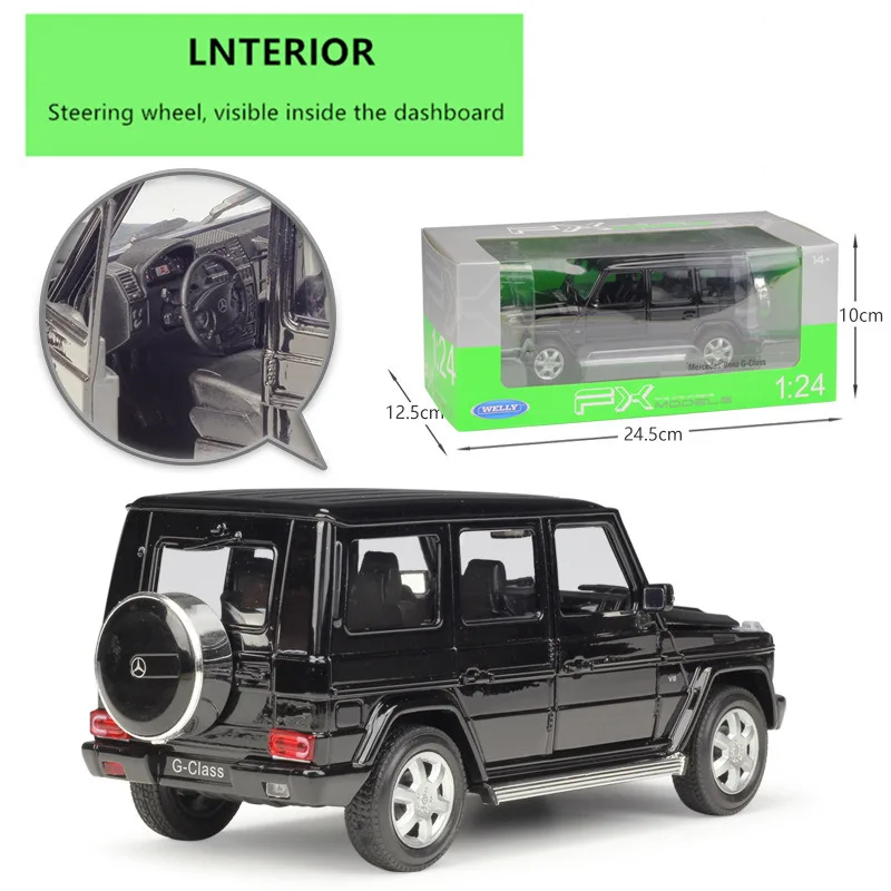 WELLY 1:24 внедорожник Mercedes Benz класса G модель спортивного автомобиля из сплава