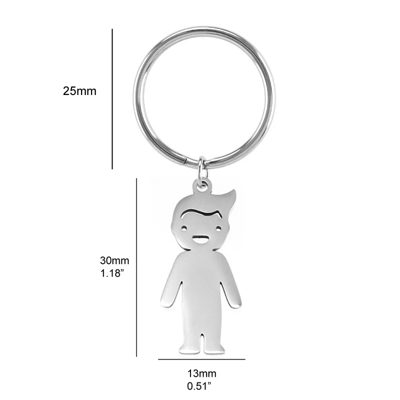 Boy Girl keychain Love Son Daughter Gifts Stainless Steel Pendants daily For Children Kids | Key Chains