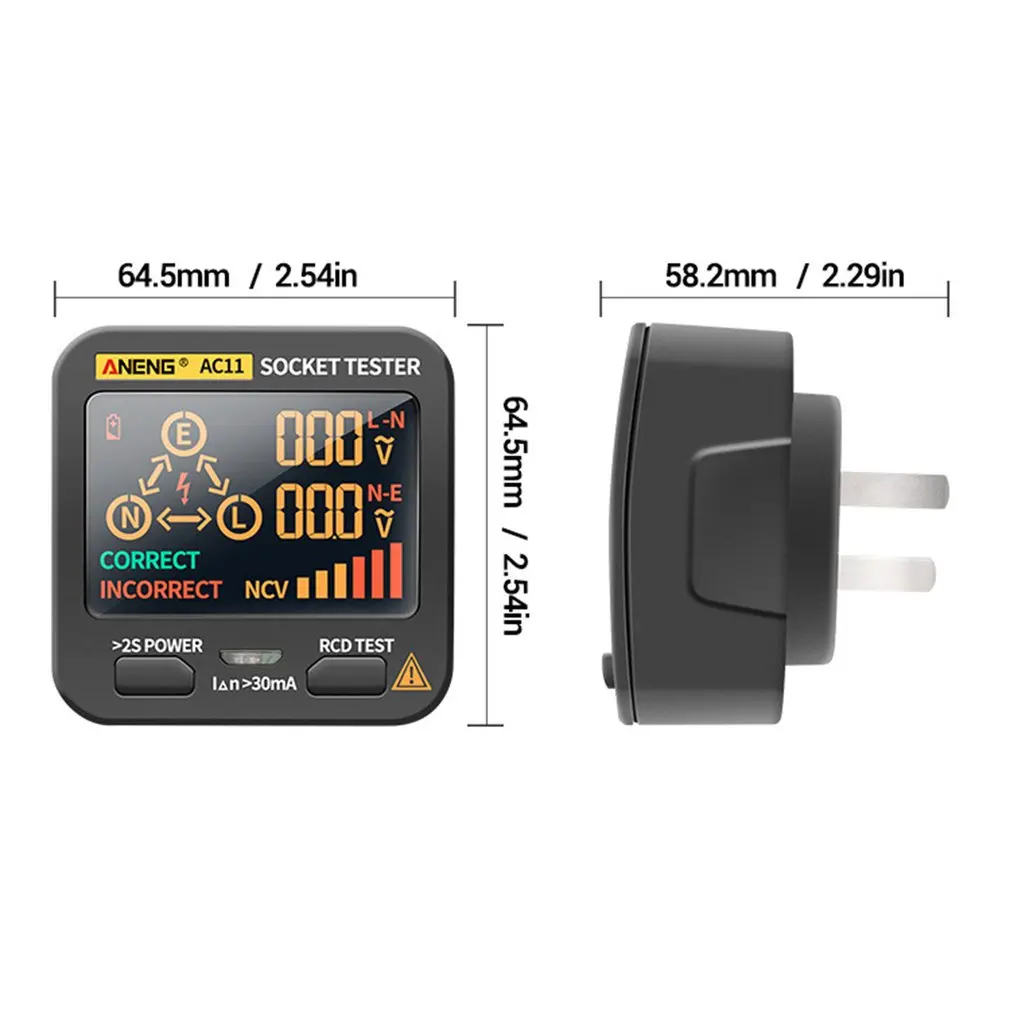 

Multifunction Socket Tester Outlet Rcd Gfci Test & Bside Voltage Detector Home Essentials