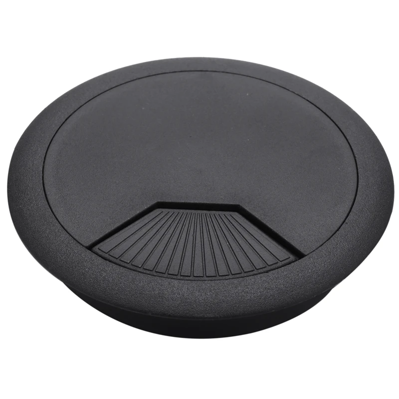 

3 Pcs Black Plastic Desktop Computer 80mm Grommet Cable Hole Cover
