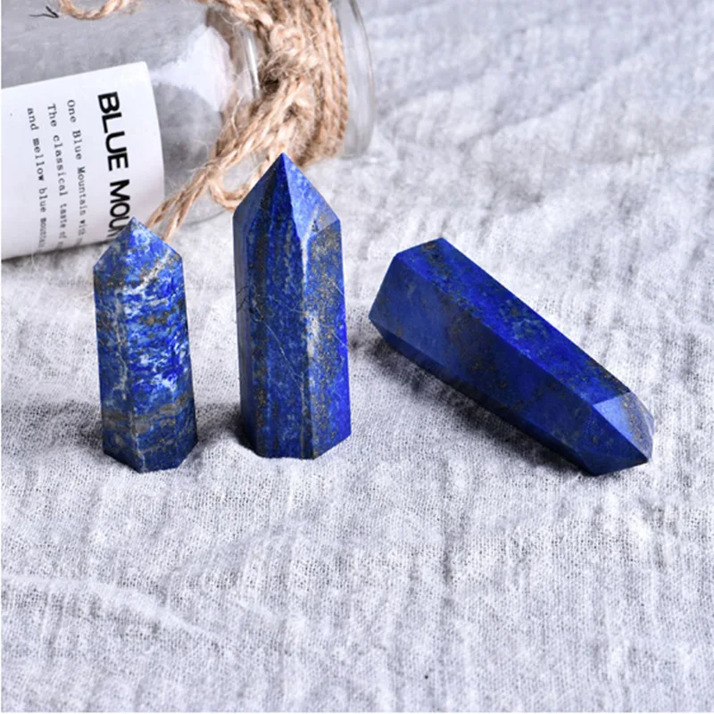 

1PC Natural Lapis Lazuli Quartz Crystal Point Tower Healing Stone Energy Ore Mineral Obelisk Home Decor Ornaments 50-80mm