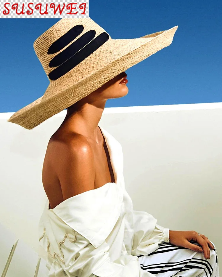 

100% солома пшеницы элегантный неподвластной дизайн очень широкие поля в стиле бохо шикарная Солнцезащитная шляпа в стиле прерий