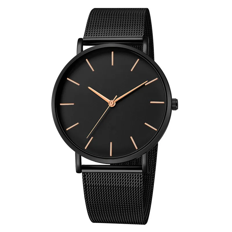 Montre Femme, сетчатый ремень, ультра-тонкие минималистичные женские часы, relojes para mujer, розовое золото, спортивные наручные часы, relogio masculino - Цвет: rosegoldPointerblack