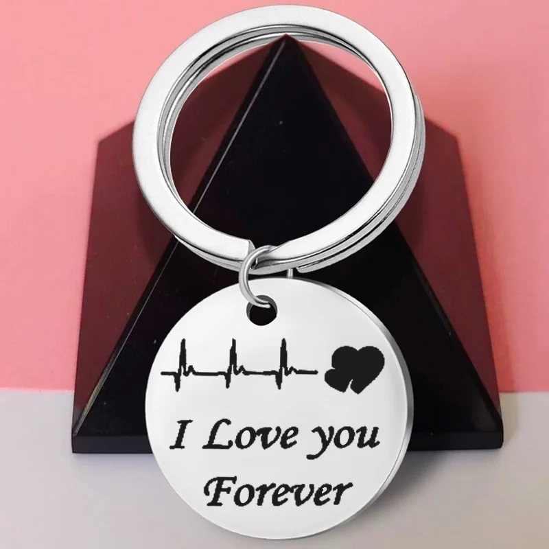 Лидер продаж 2020 брелок для ключей с надписью I Love You Forever из нержавеющей стали в
