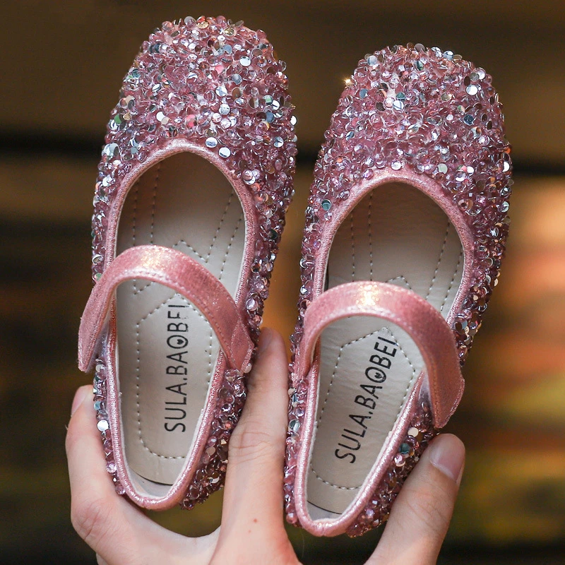 Обувь KushyShoo для девочек расшитая блестками в Корейском стиле с мягкой подошвой на