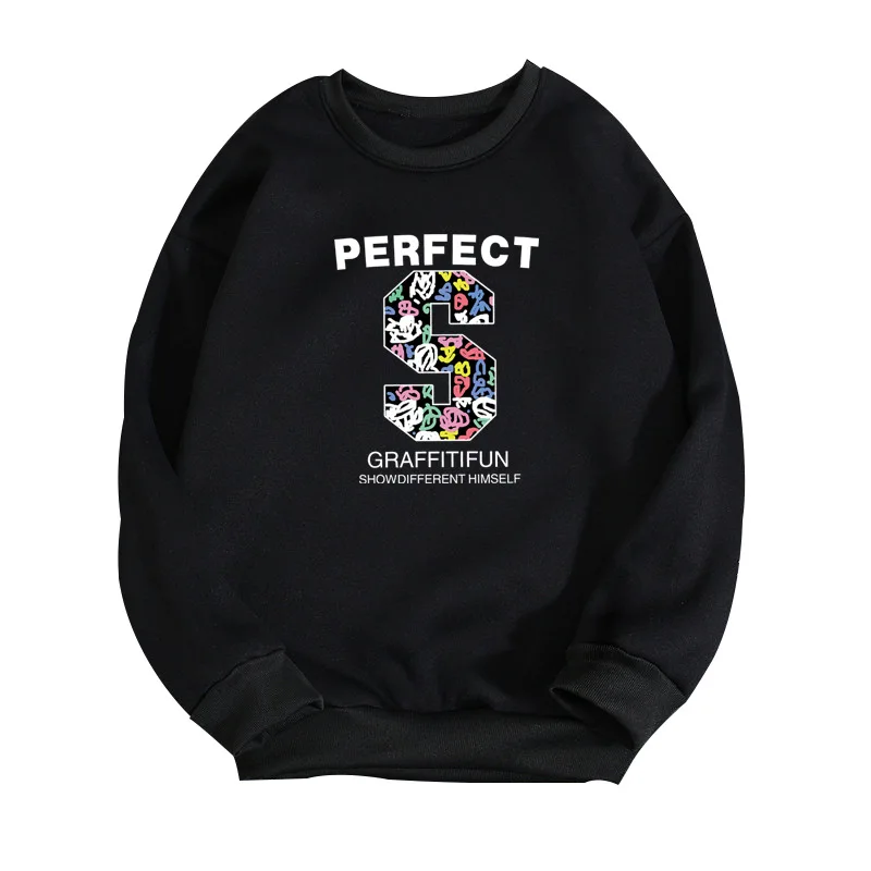 

Мужской свитер с длинным рукавом, круглым вырезом и надписью