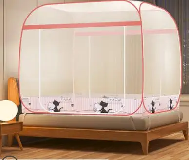 Online Große Drei-tür Moskito Net Jurte Verhindern Insekten Bett Vorhang Klapp Mongolei Bett Zelt Baldachin Erwachsene Mesh Baldachin Moskito Net