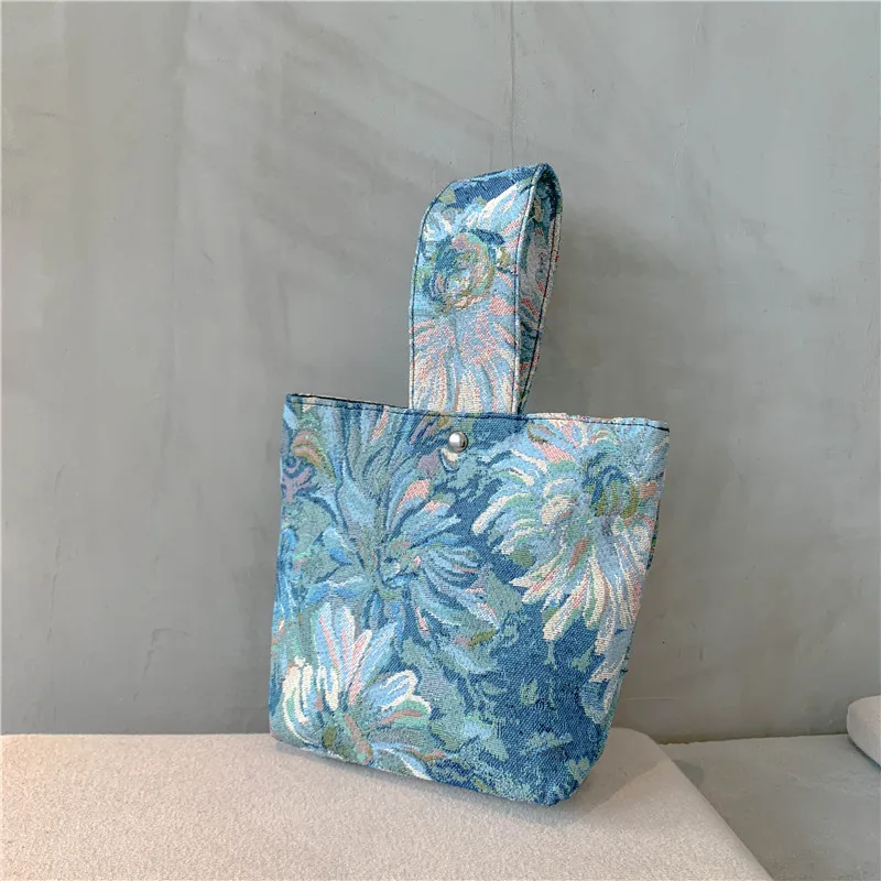 

Painting Flower Luxury Brand Canvas Handbag Bag For Women 2021 Fashion Trends Women's Designer Shoulder Bag Oil Painting Bag Sac