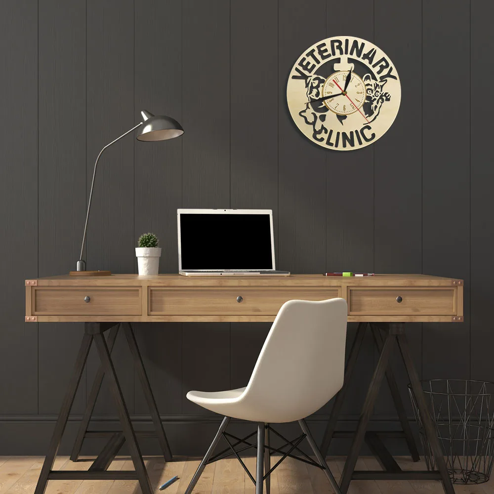 Деревянные настенные часы для ветеринарии подарок на выпускной медсестер и