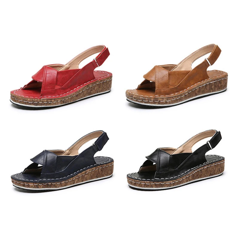 

Women Sandals Summer 2021 Female Shoes Woman Peep-toe Wedge Comfortable Sandals Flat Sandals Female Sandalias Plus Size 43