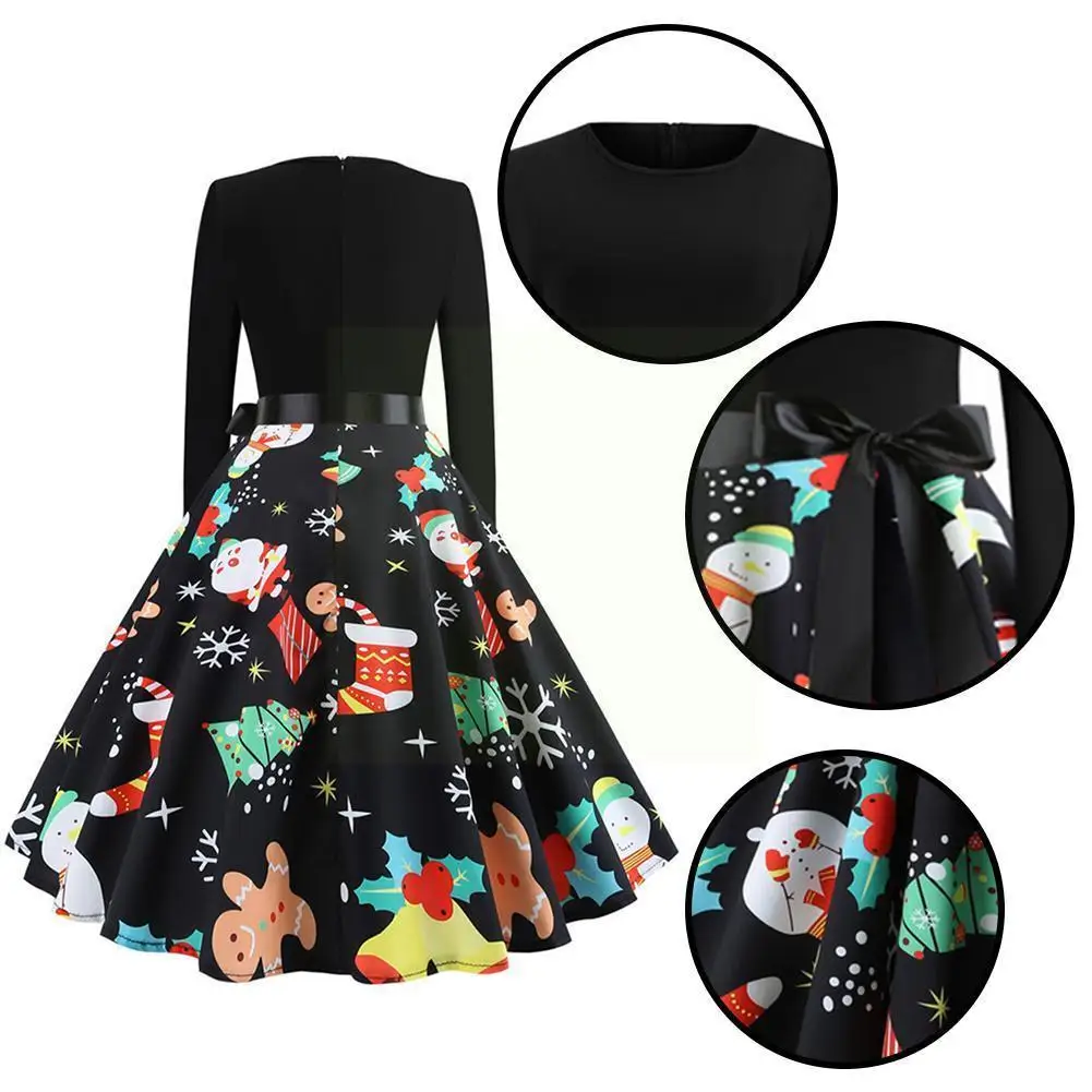 

2021 Christmas Costume Party Dress Long Sleeve Deep Women V-neck Nightmare Dress Vintage Before Size Winter Plus Robe Chris G9y4