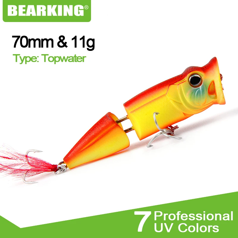 Лидер продаж рыболовные воблеры Bearking popper 7 см 11 г 5 шт./лот приманка для рыбной