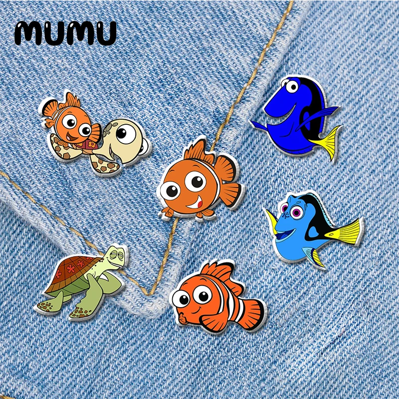 Новинка 2021 милые Акриловые Броши с рисунком Немо ручная работа искусственная