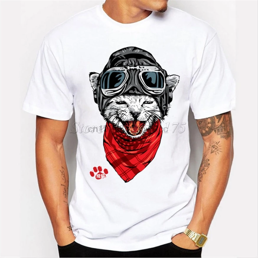 

The Happy Cat Design MenS Fashion T Shirt Cool Tops Short Sleeve Hipster Tees Customize Tee Shirt