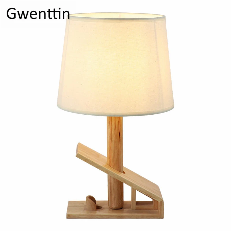 Скандинавские настольные лампы из цельного дерева Настольная Светодиодная