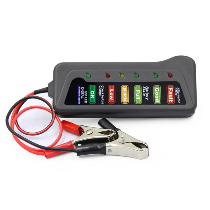 

12V Universal Car Motorcycle Tester Fault Detector Battery Tester Digital Alternator Tester Car Diagnostic Tool Auto Repair