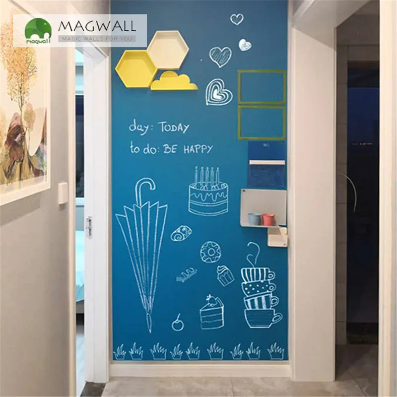 Magnetic double-layer cold color writing board 0.9*2.4m children drawing chalkboard wet erase dust free blackboard