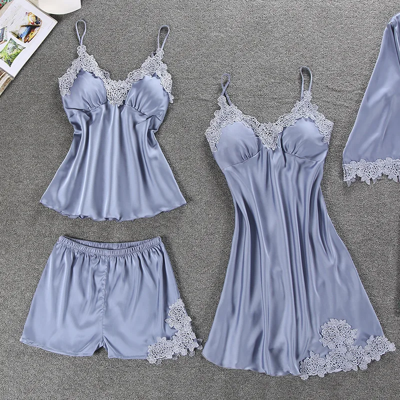 Женские пижамные комплекты Feamale 5 шт./компл. Camisole женские халаты Пижама женская