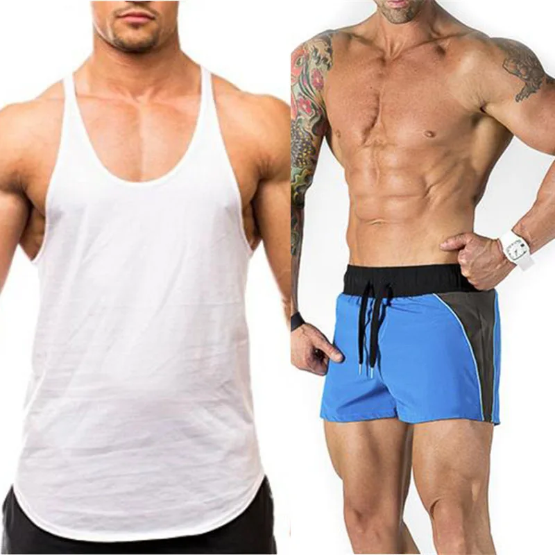 

Workout Gym Tank Top Mens Fitness Training Running Vests Clothing Bodybuilding Muscle Sleeveless Singlets Fashion Man Undershirt