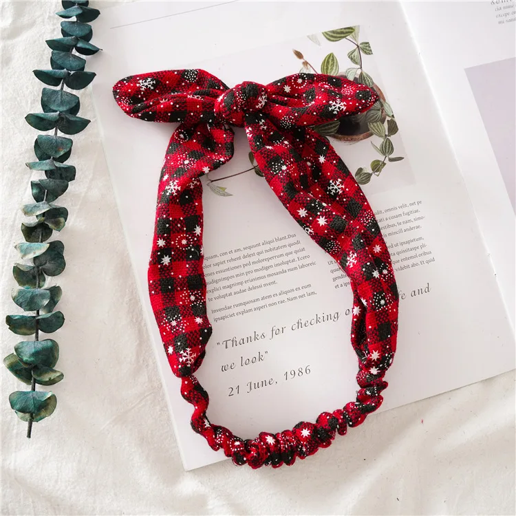 

Vintage Christmas Knot Headband Fashion Turban Elastic Hairband Head Wrap Women Girls Striped Headwear Accessories