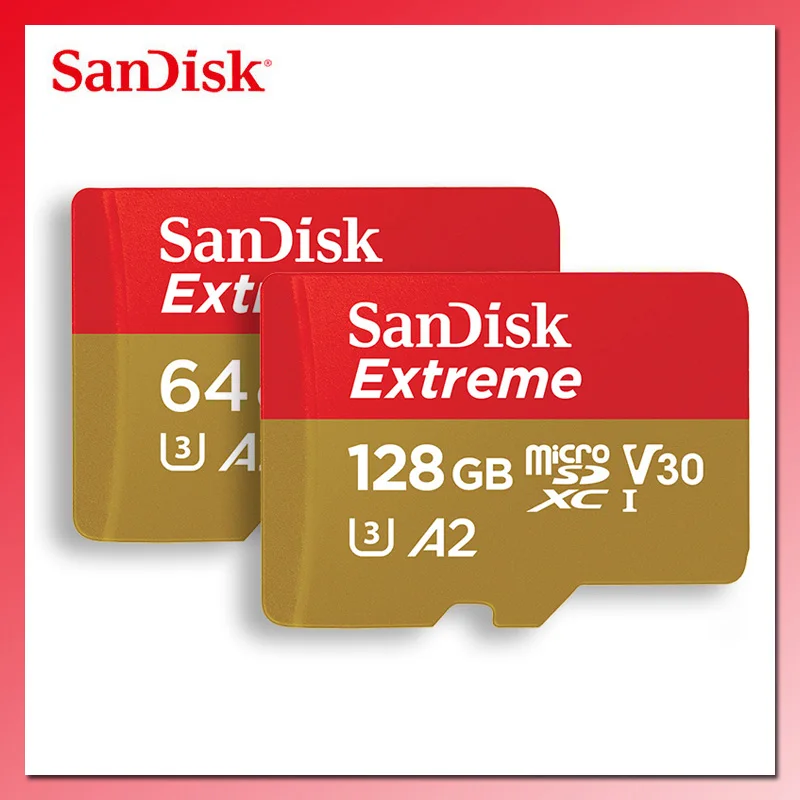 SanDisk Extreme Micro SD карта 32 Гб 64 памяти 128 ГБ UHS I U3 V30 A2 4K 256 400 TF/SD класса 10 SDHC SDXC|Карты