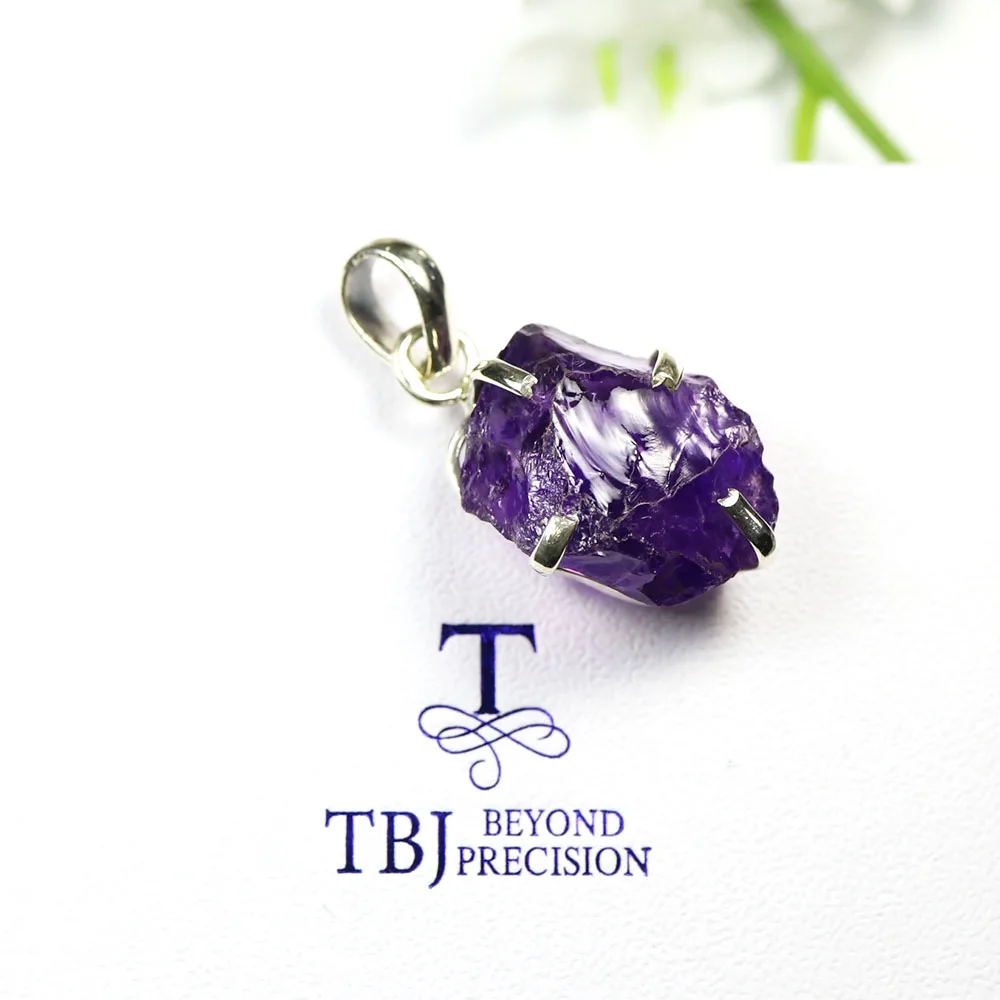 Женская подвеска с аметистом TBJ ювелирное ожерелье из натурального камня