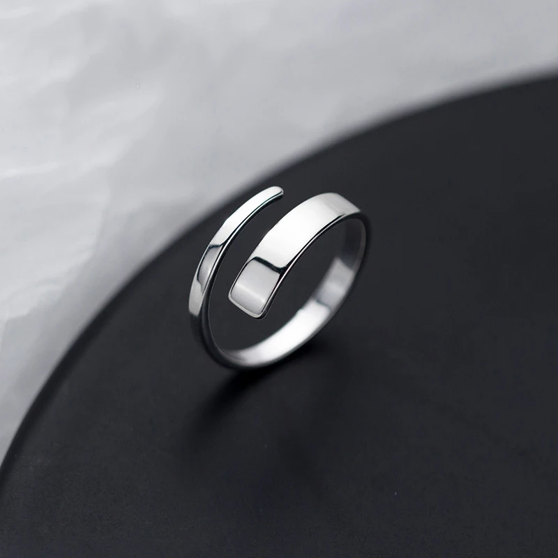 

MloveAcc 100% 925 Solid Real Sterling Silver Jewelry Opening Sizable Fashion Cute Ring for Women Girls Lady Gift