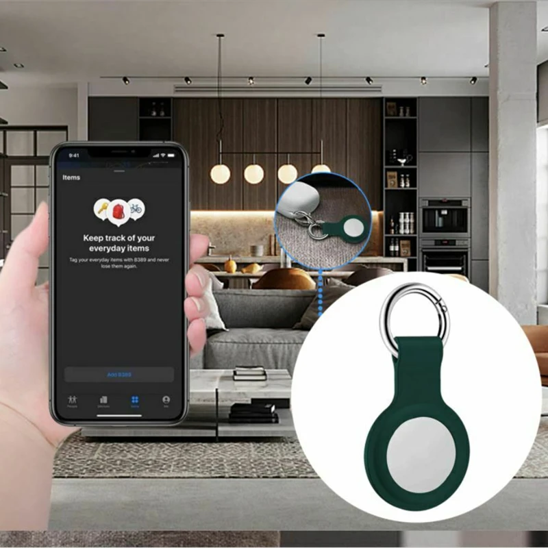 

Silicone Case For Airtag Protective Cover Tracker Shockproof Shell Keychain Buckles for Apple AirTag Accessories