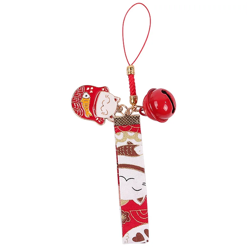 1 шт. Китайский ветер керамический счастливый кот колокольчик кулон девушки