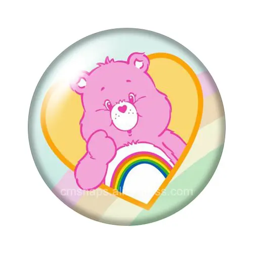 DB1147-01 Прекрасный Care Bears стильная футболка с изображением персонажей видеоигр 18 мм кнопки 10 шт, смешанные цвета, круглый стеклянный кабошон стиль для украшение с защелкой - Окраска металла: DB1147-01