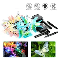 1220 led solar powered butterfly fiber optic fairy string lights waterproof christmas outdoor garden holiday decoration lights